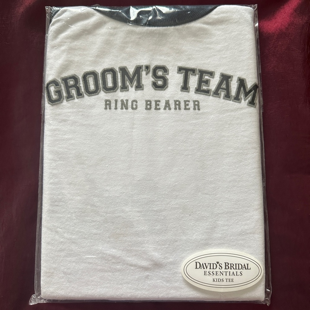 David’s Bridal 3/4 Sleeve Ring Bearer Athletic Tee Size M Boys